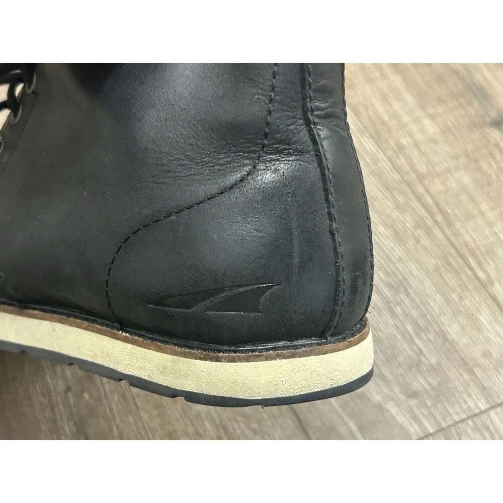Altra Men's Smith Boots 9 Black Leather Lace Up Ankle Chukka Casual Zero Drop